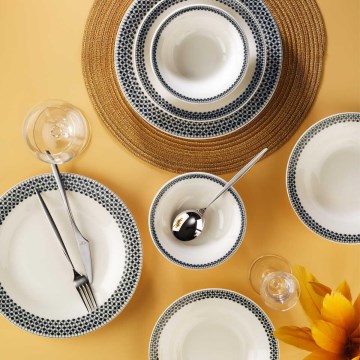 12-delars porslinservis, vit/svart