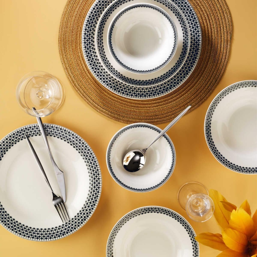 12-delars porslinservis, vit/svart