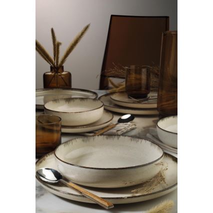 16-delars matservis, beige/porslin