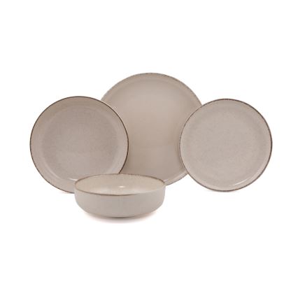 16-delars matservis, beige/porslin