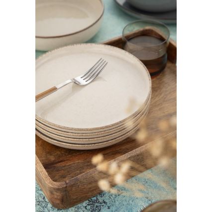 16-delars middagsservis i porslin, grå/beige