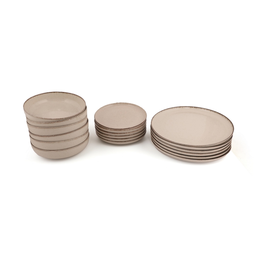 18-delars middagsservis beige/porslin