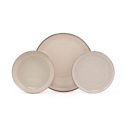 18-delars middagsservis beige/porslin