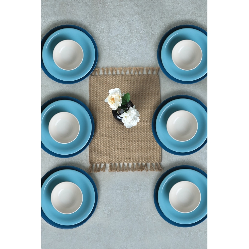 18-delars middagsservis, blå/vit, keramik