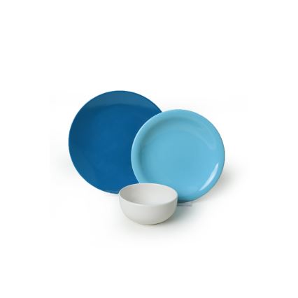 18-delars middagsservis, blå/vit, keramik