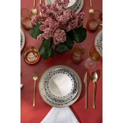 18-delars porslinsservis, vit/blå