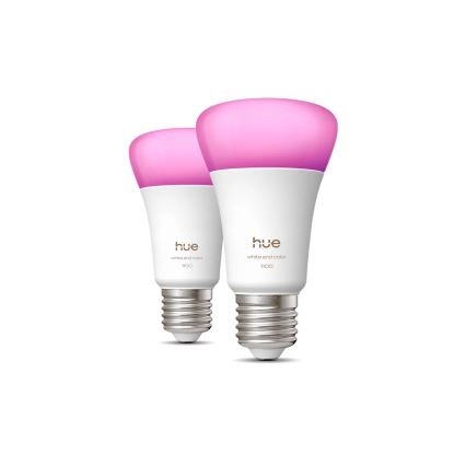 2-pack dimbar LED-lampa Philips Hue White and Color Ambiance E27/8,1W/230V 1000-20000K