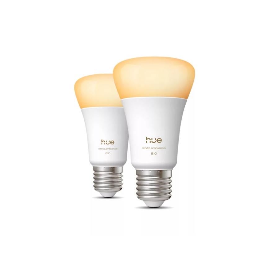 Set 2x dimbara LED-lampor Philips Hue WHITE AMBIANCE E27/6W/230V 1000-20000K