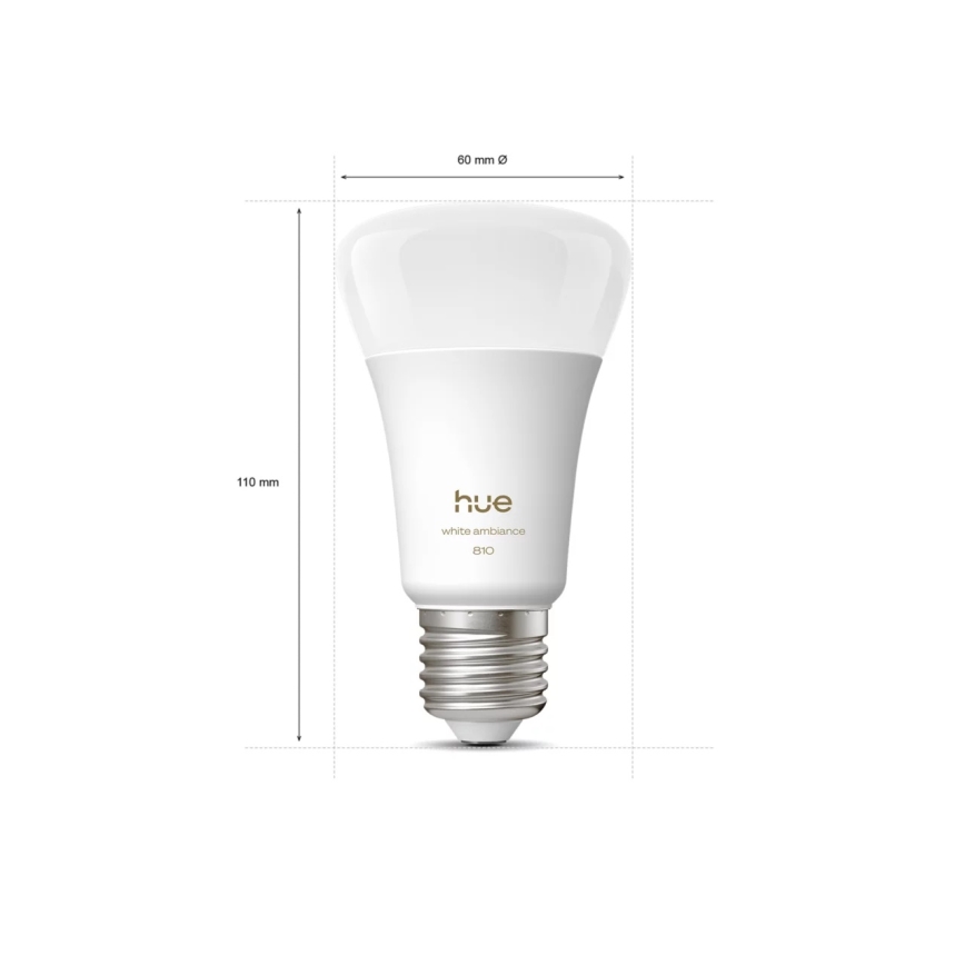 Set 2x dimbara LED-lampor Philips Hue WHITE AMBIANCE E27/6W/230V 1000-20000K