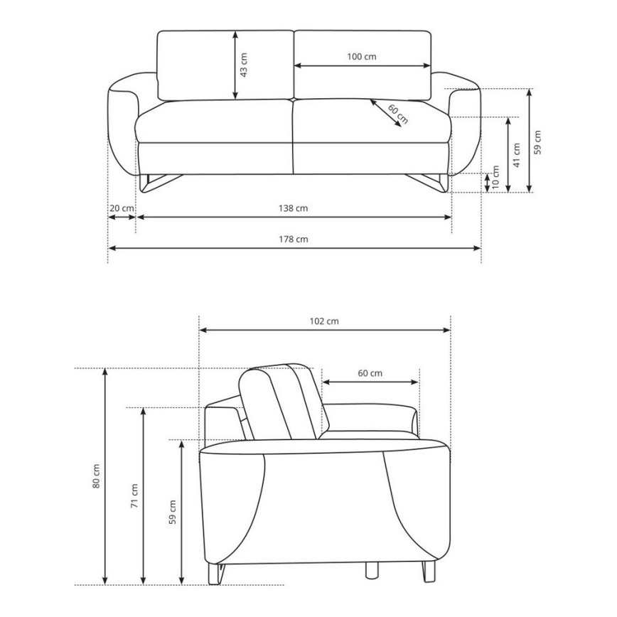 2-sits soffa AVESTA grå