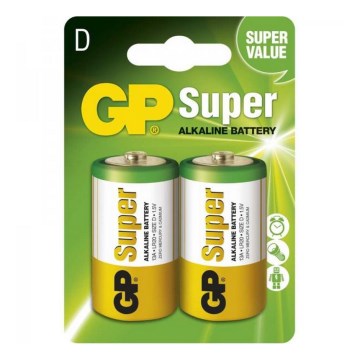 2 st Alkaliska batterier LR20 GP SUPER 1,5V