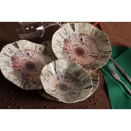 24-delars färgglad middagsservis i porslin