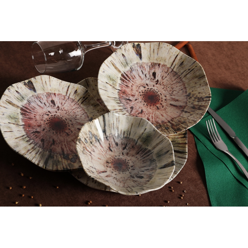 24-delars färgglad middagsservis i porslin