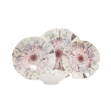 24-delars färgglad middagsservis i porslin