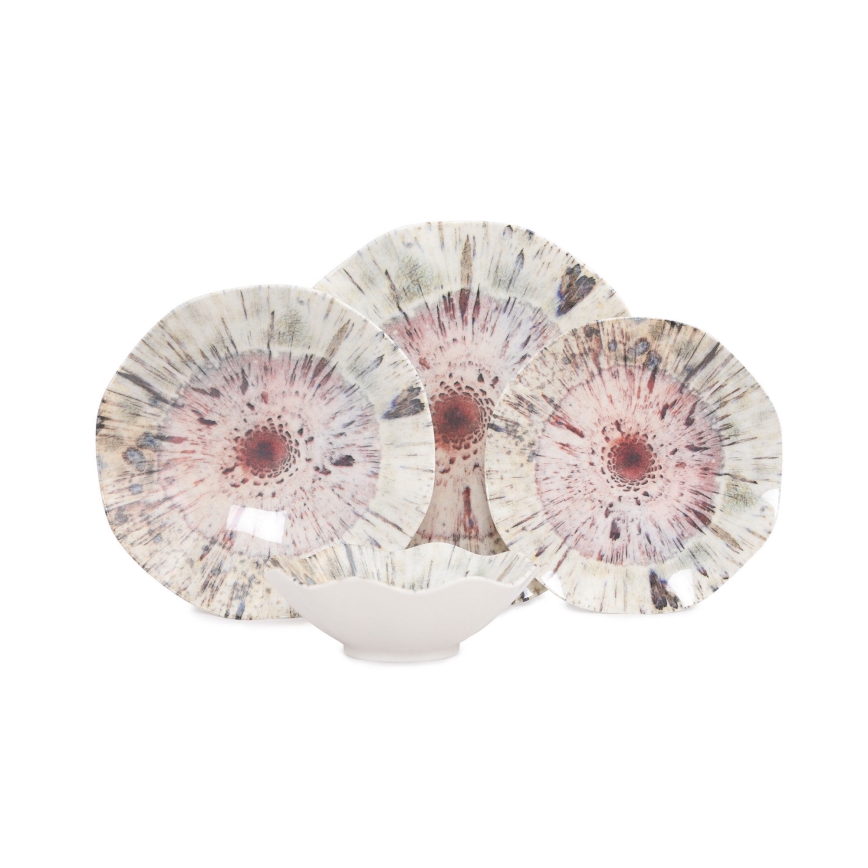 24-delars färgglad middagsservis i porslin