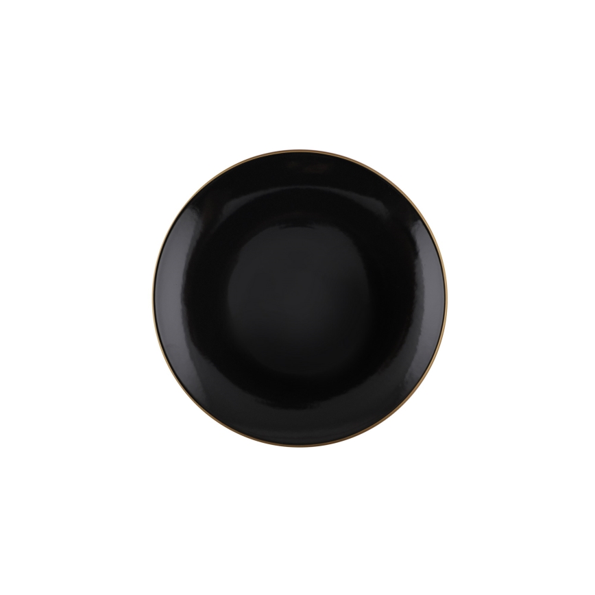 24-delars matsats i stengods, svart/guld