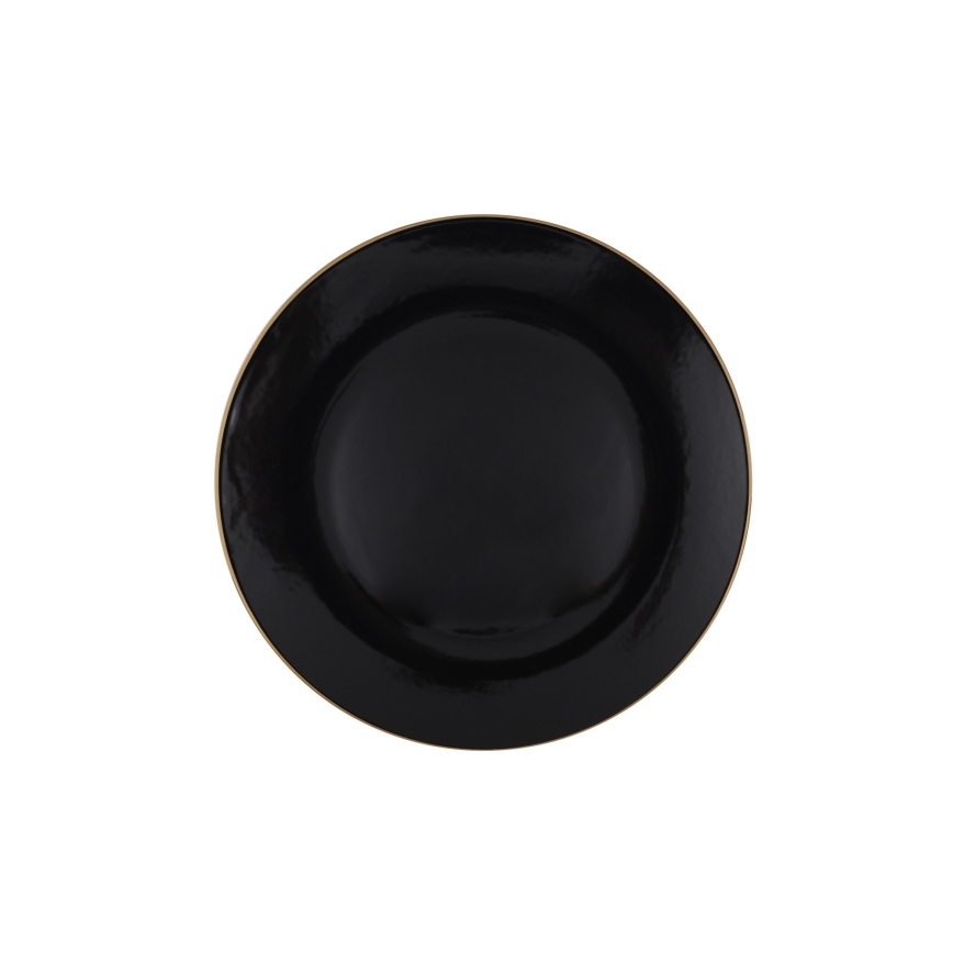 24-delars matsats i stengods, svart/guld