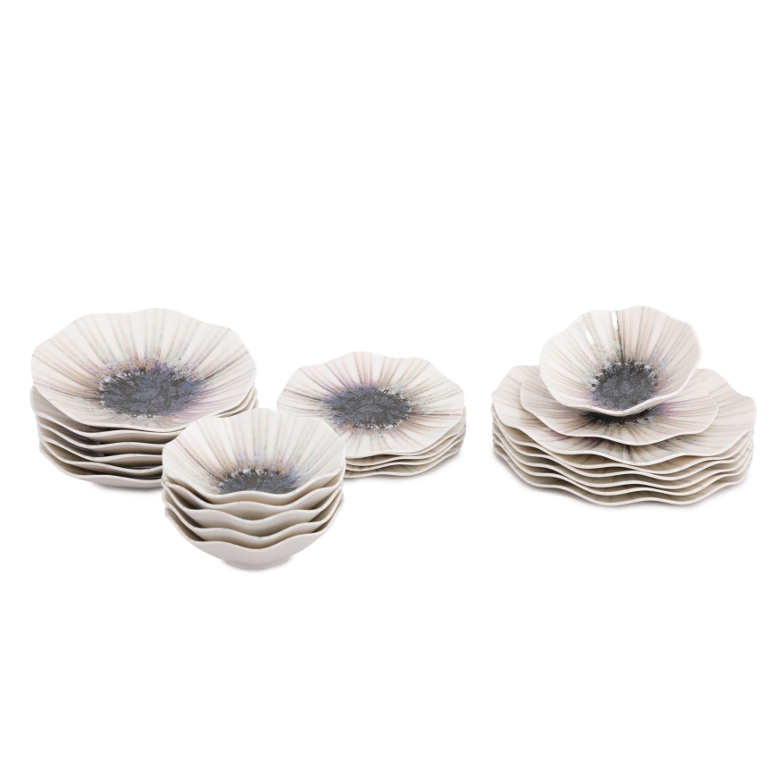 24-delars middagsservis i brunt porslin