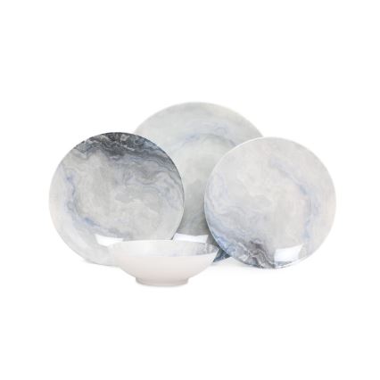 24-delars middagsservis i brunt porslin