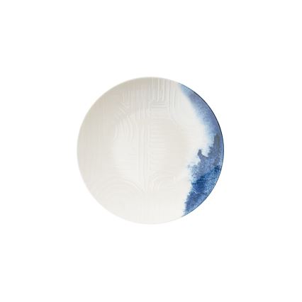 24-delars middagsservis i porslin, vit/blå