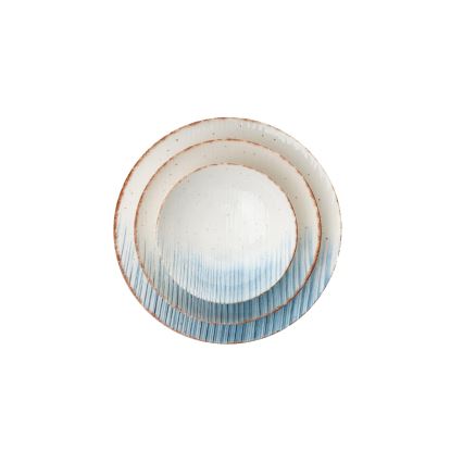 24-delars middagsservis i porslin, vit/blå