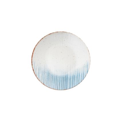 24-delars middagsservis i porslin, vit/blå