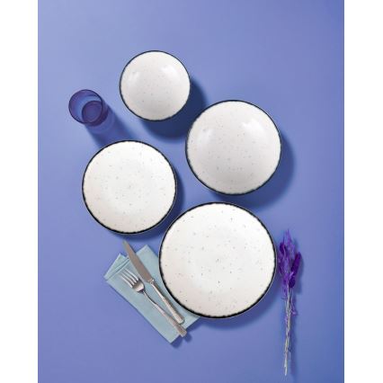 24-delars middagsservis i porslin, vit/svart