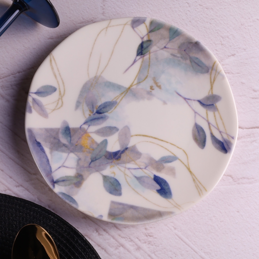 24-delars porslinsservis, vit/blå