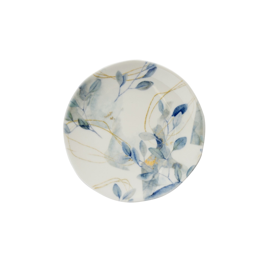 24-delars porslinsservis, vit/blå