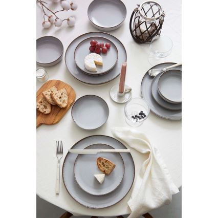 24-delars servis i grått porslin