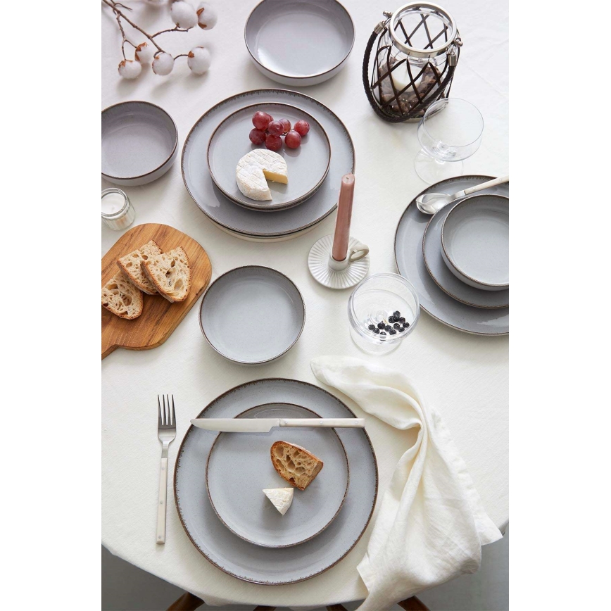 24-delars servis i grått porslin