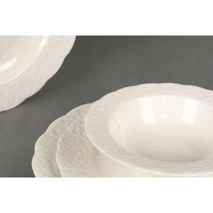 24-delars servis i vitt porslin