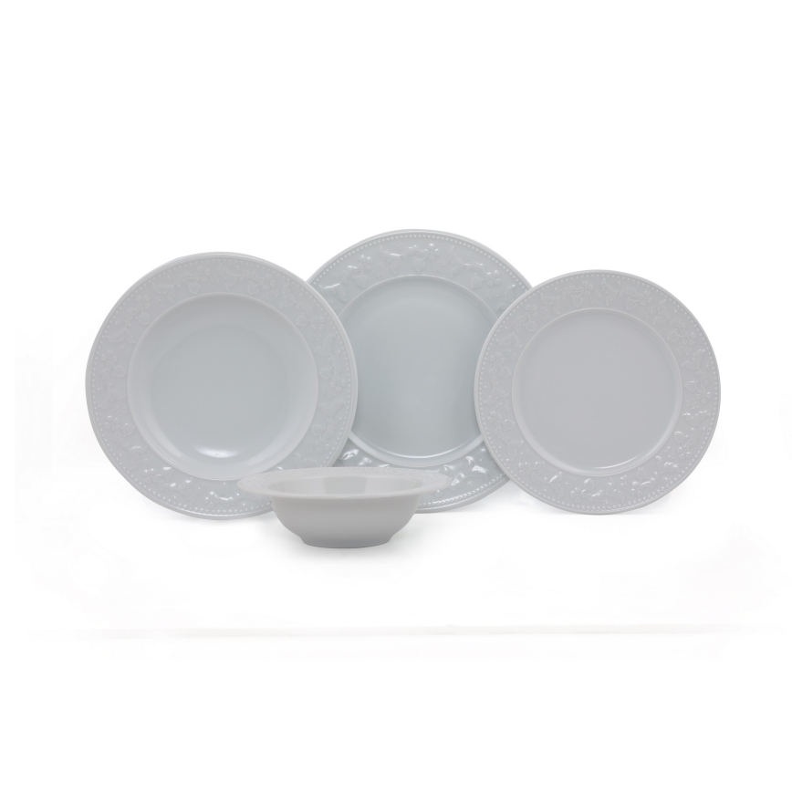 24-delars servis i vitt porslin