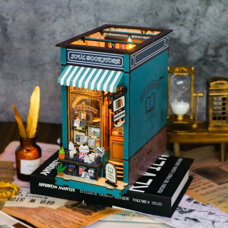 2Kids Toys - 3D-pussel LED Bokstöd Bokhandelns själ 2xAAA