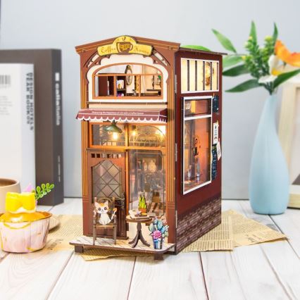 2Kids Toys - 3D-pussel LED Bokstöd Kafé 2xAAA