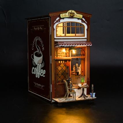 2Kids Toys - 3D-pussel LED Bokstöd Kafé 2xAAA