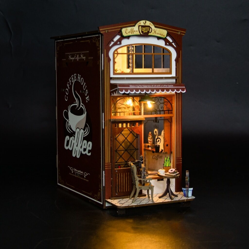 2Kids Toys - 3D-pussel LED Bokstöd Kafé 2xAAA