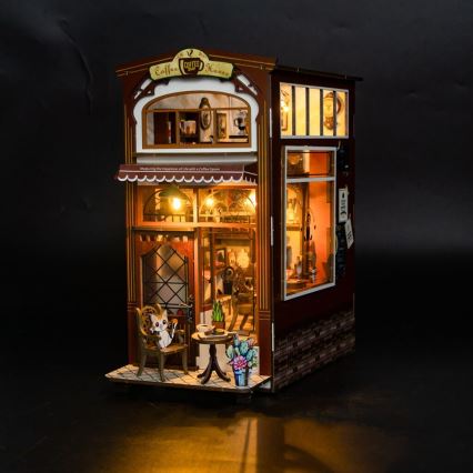 2Kids Toys - 3D-pussel LED Bokstöd Kafé 2xAAA