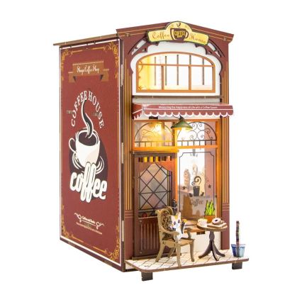 2Kids Toys - 3D-pussel LED Bokstöd Kafé 2xAAA