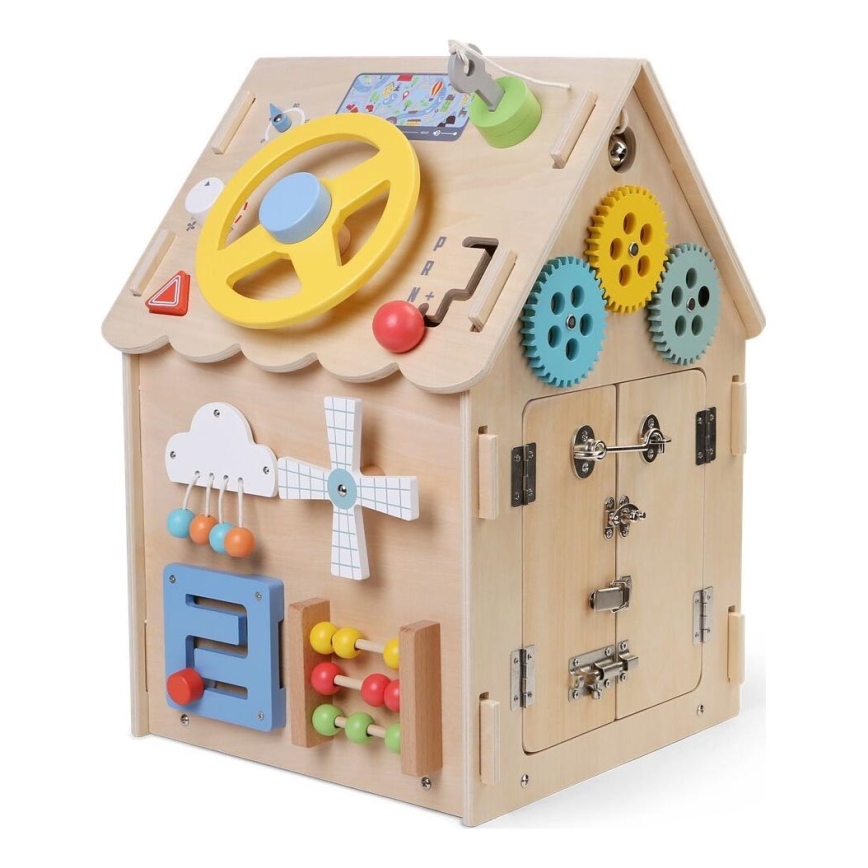 2Kids Toys - Aktivitetsbräda hus beige