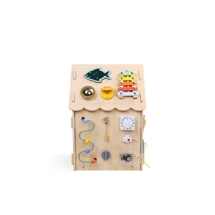 2Kids Toys - Aktivitetsbräda hus beige