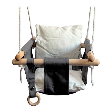 2Kids Toys - Children's textil swing grå/vit