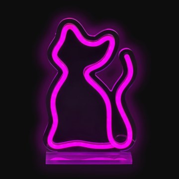 2Kids Toys - LED Neon bord dekoration LED/5W/USB katt