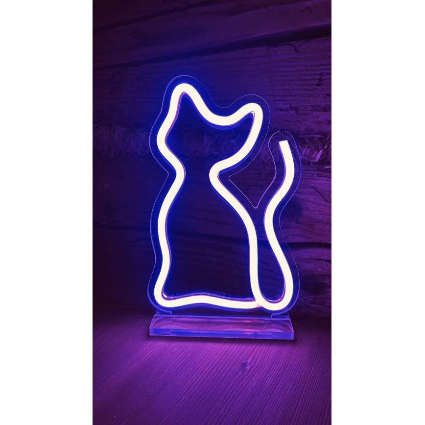 2Kids Toys - LED Neon bord dekoration LED/5W/USB katt