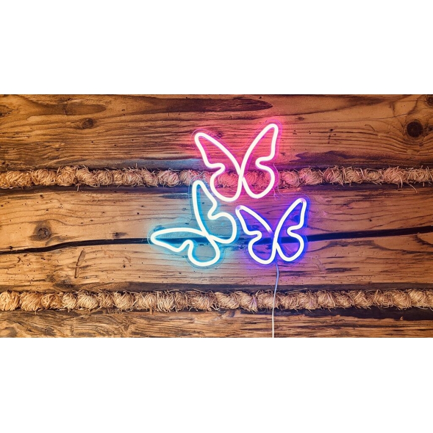 2Kids Toys - LED Neon väggdekoration LED/5W/USB fjärilar
