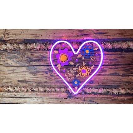 2Kids Toys - LED Neon väggdekoration LED/5W/USB hjärta