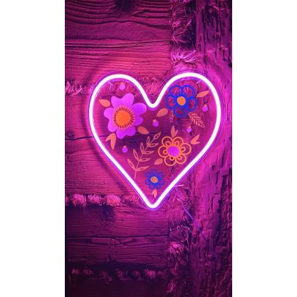 2Kids Toys - LED Neon väggdekoration LED/5W/USB hjärta
