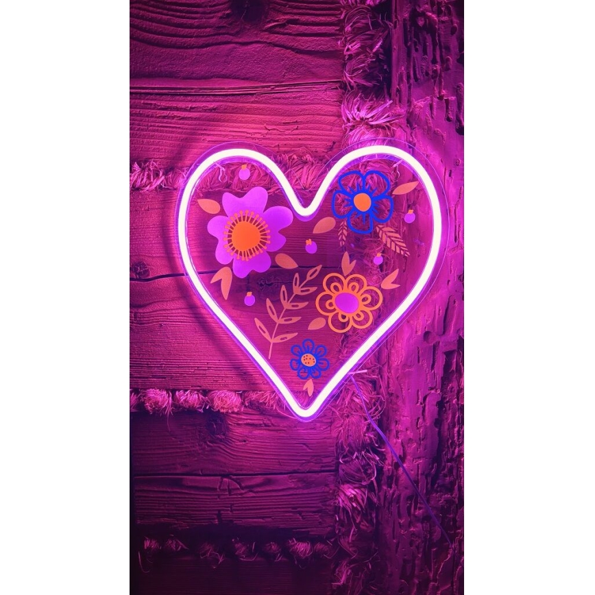 2Kids Toys - LED Neon väggdekoration LED/5W/USB hjärta