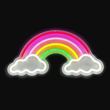 2Kids Toys - LED Neon väggdekoration LED/5W/USB regnbåge med moln