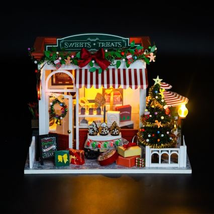 2Kids Toys - Miniatyr av hus Julgodisaffär 2xAAA